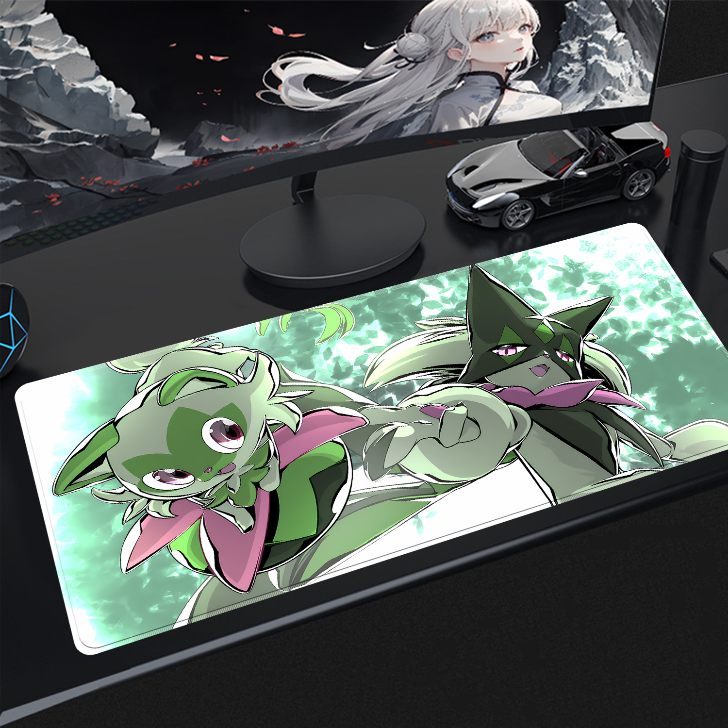 Rubber Mat Desk - Kawaii Pokemon Meowscarada Gaming Desk Mouse