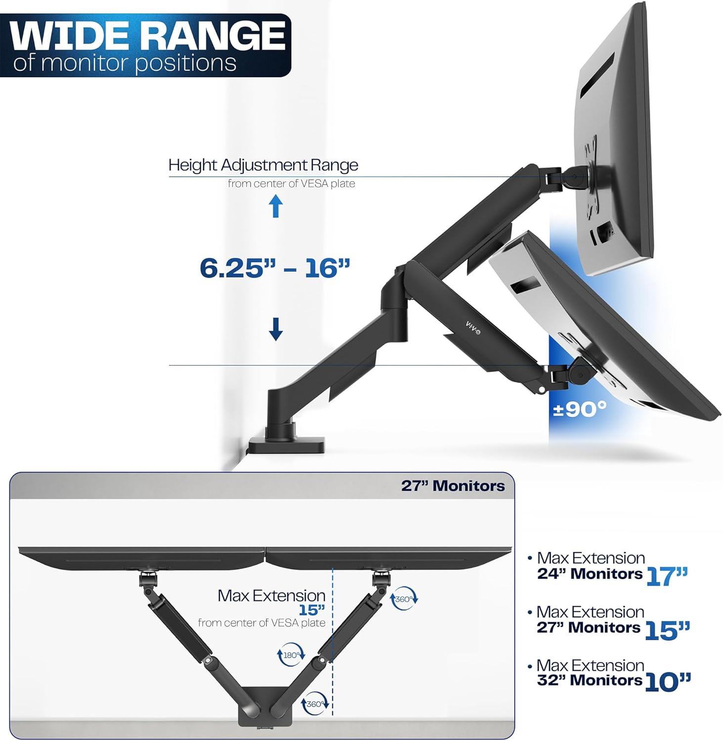 Dual Monitor Stand Fully Adjus - Desk Setup Reference 리뷰 및 가격