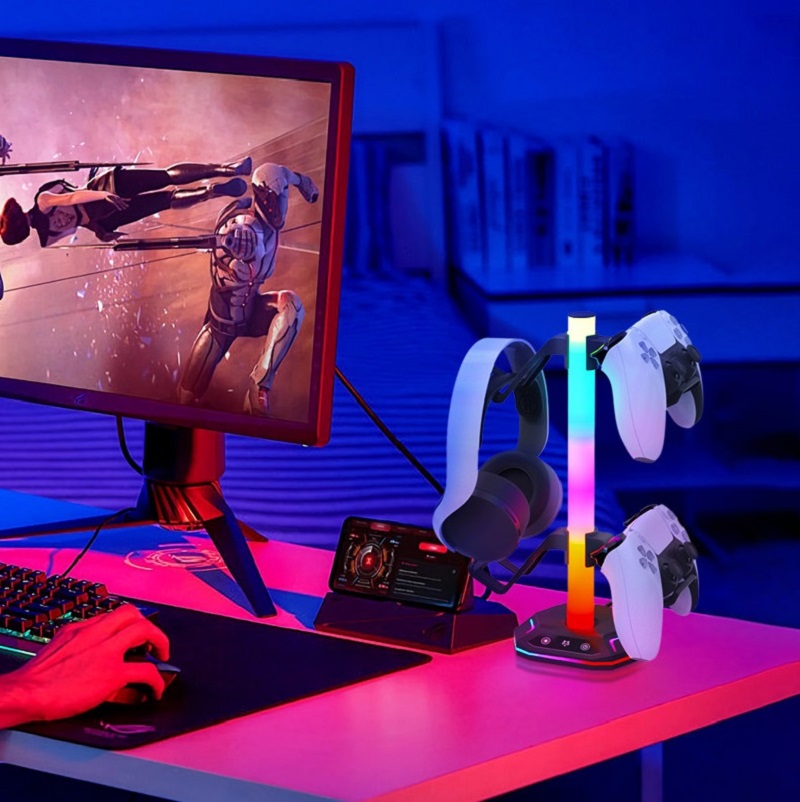 RGB Gaming Headset Stand with  - Desk Setup Usb Hub 리뷰 및 가격