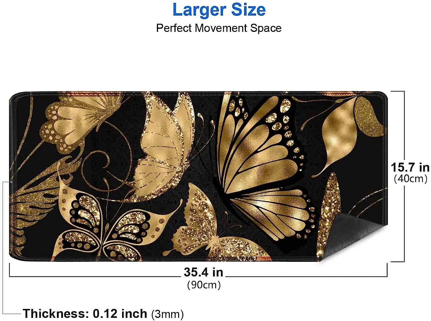 Black and Gold Desk Mat 35.4x1 - Rubber Mat Desk 리뷰 및 가격