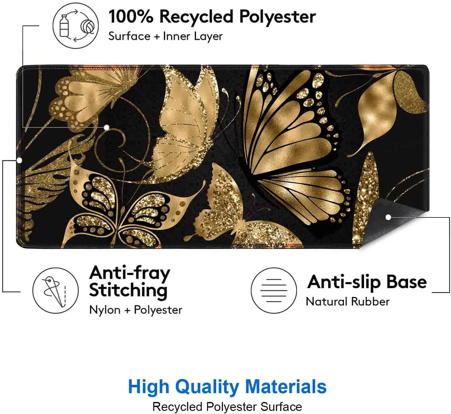 Black and Gold Desk Mat 35.4x1 - Rubber Mat Desk 리뷰 및 가격