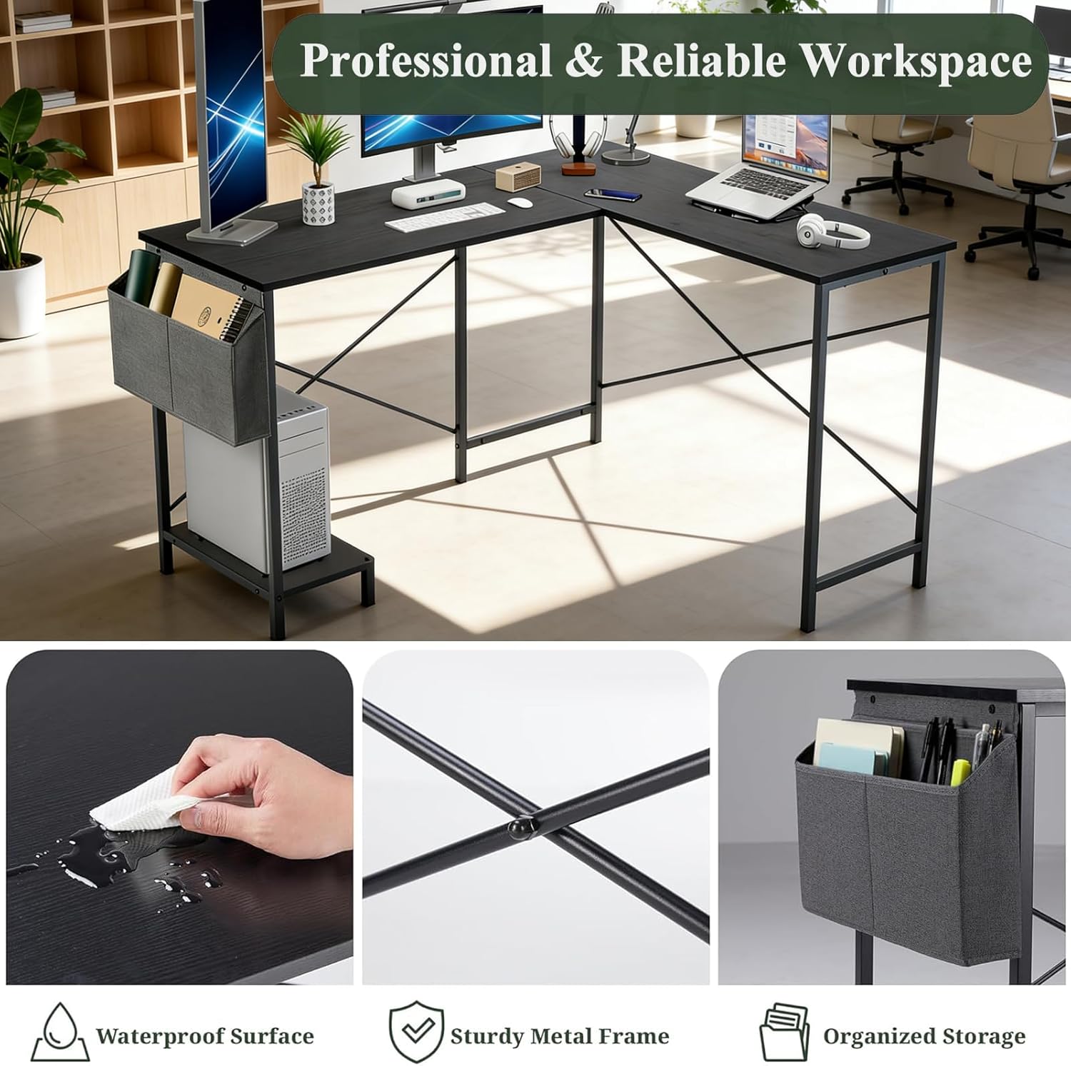 Reversible L-Shaped Desk with  - Desk Setup Reference 리뷰 및 가격