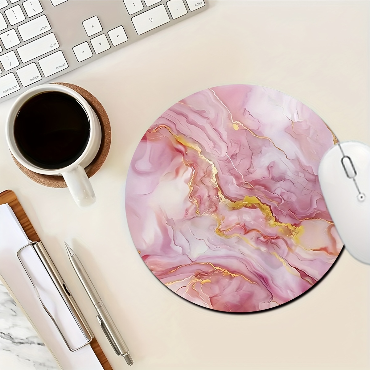 Pink Marble Mouse Pad PC Lapto - Desk Setup Pc And Laptop 리뷰 및 가격