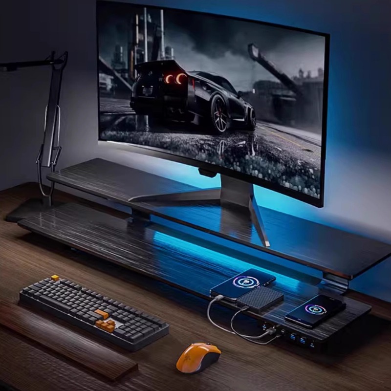 Solid Wood Gaming Desk Top wit - Desk Setup Usb Hub 리뷰 및 가격