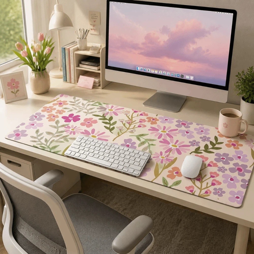 Desk Mat Large Floral Desk Pad - Rubber Mat Desk 리뷰 및 가격