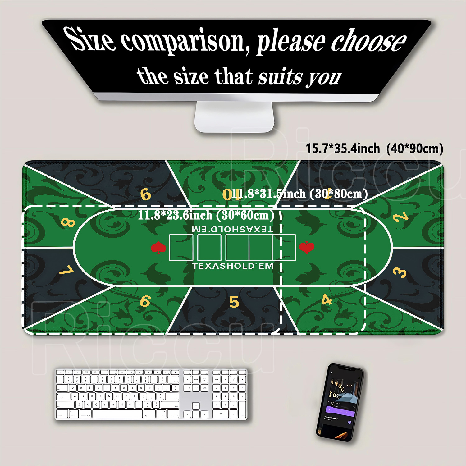 Mousepad Texas Hold’em poker R - Rubber Mat Desk 리뷰 및 가격