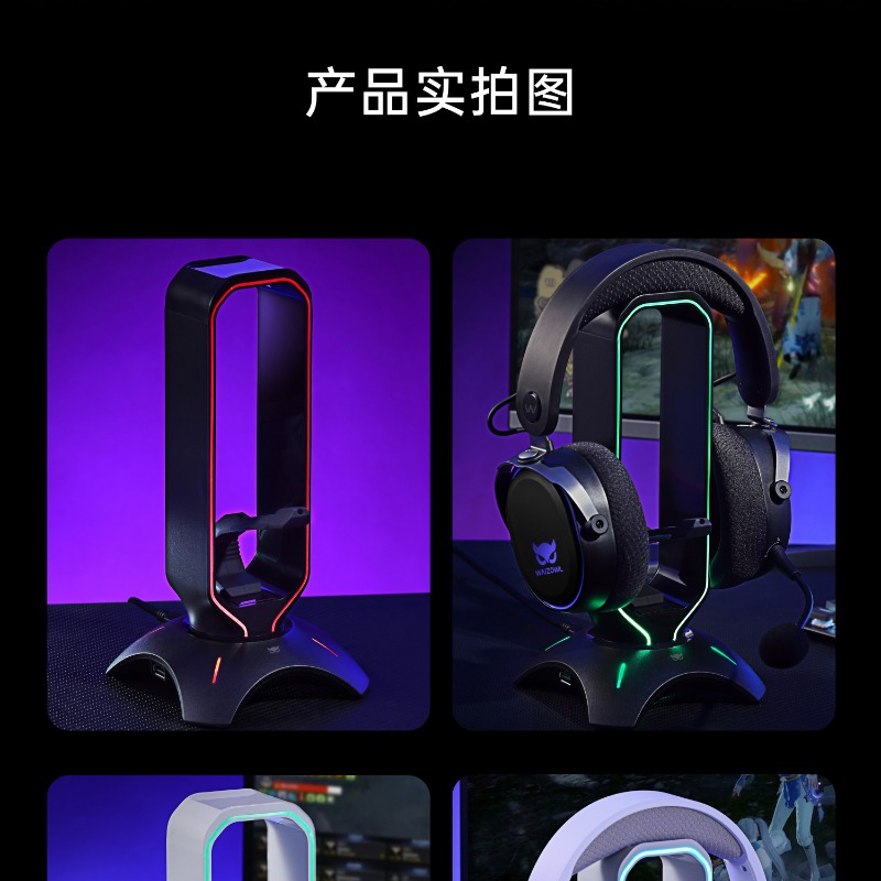 Waizowl RGB Headphone Stand Ga - Desk Setup Usb Hub 리뷰 및 가격