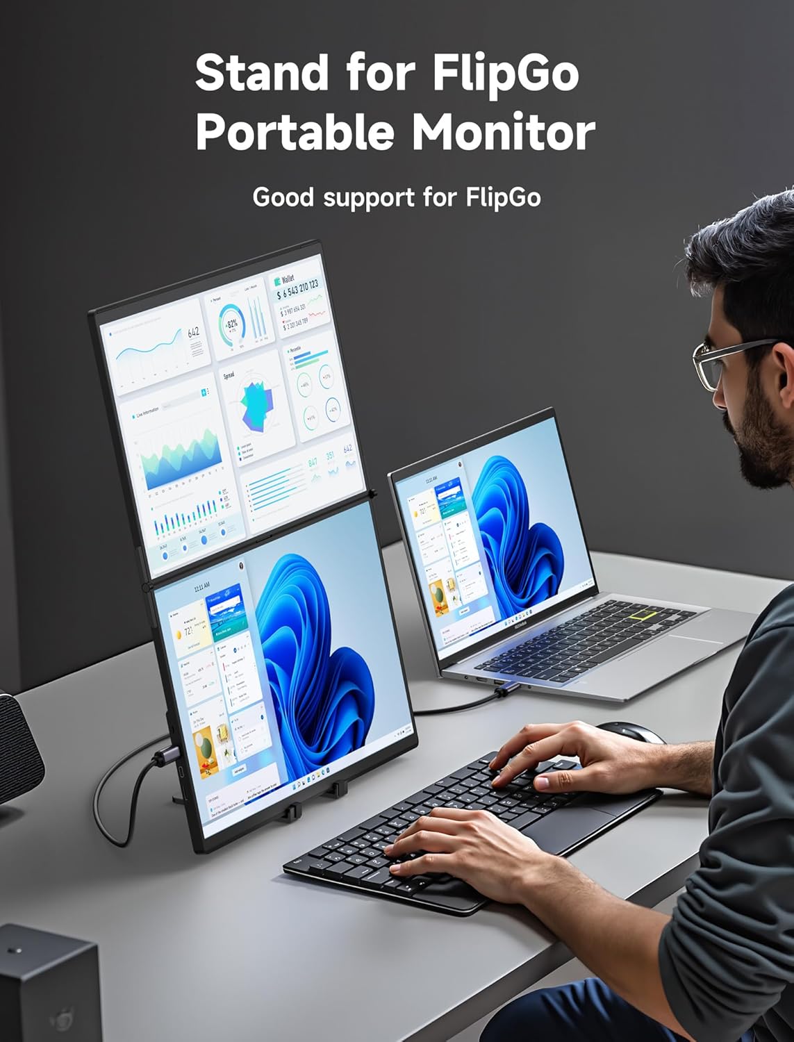 Portable Monitor Stand Mount f - Desk Setup Reference 리뷰 및 가격